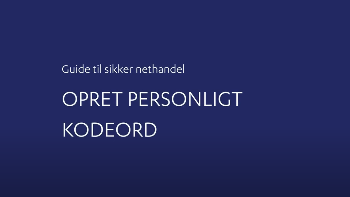 Opret personligt kodeord